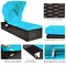 Costway Patio Rattan Lounge Chair Chaise Cushioned Top Canopy Adjustable Turquoise